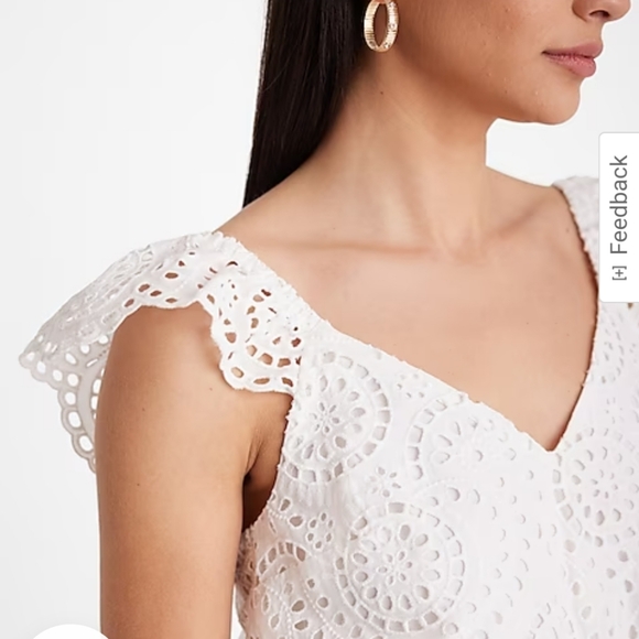 Express Eyelet White Romper - Picture 3 of 10